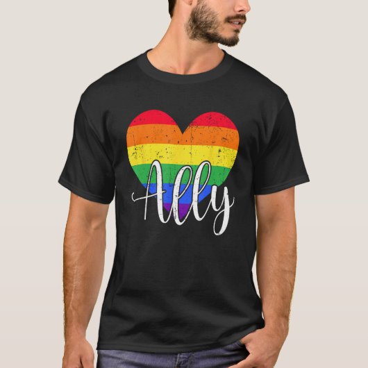 LGBTQ Ally for Gay Pride Support T-shirt (Voorkant)