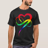 LGBTQ Art Love Symbol Rainbow Infinity Heart Polyg T-shirt (Voorkant)