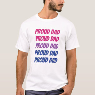 LGBTQ Biseksuele trots papa herhalende tekst T-shirt