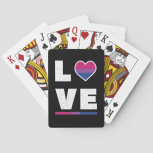 LGBTQ Bisexual Pride Flag Distress Grunge Love Pokerkaarten
