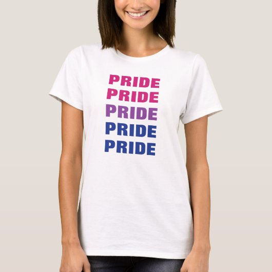 LGBTQ Bisexual Pride  Herhaalde tekst T-shirt (Voorkant)