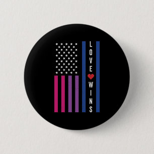 LGBTQ Bisexual Pride Love Wint Amerikaanse vlag Ronde Button 5,7 Cm