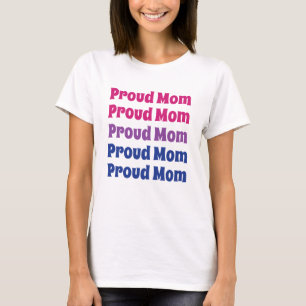 LGBTQ Bisexual Pride Proud Mam Herhalende Tekst T-shirt