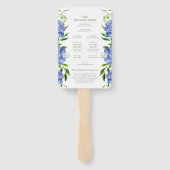 LGBTQ Blue Hydrangeas Bloemen Huwelijksprogramma Handwaaier (Achterkant)