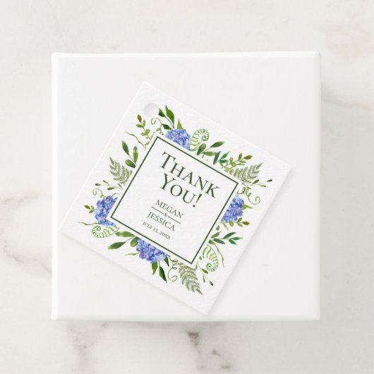 LGBTQ Blue Hydrangeas Bloemenbruiloft Dank u Bedankjes Labels (In situ)