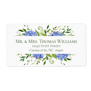 LGBTQ Blue Hydrangeas Floral Wedding Address Etiket