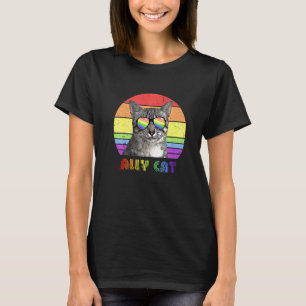 Lgbtq- bondgenoot kat regenboog Gay Pride vlag Lgb T-shirt