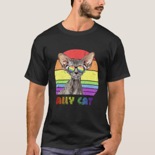 Lgbtq- bondgenoot kat regenboog Gay Pride-vlag Lgb T-shirt