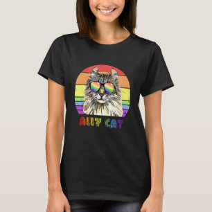 Lgbtq- bondgenoot kat regenboog Gay Pride vlag Lgb T-shirt