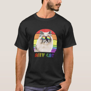 Lgbtq- bondgenoot kat regenboog Gay Pride vlag Lgb T-shirt