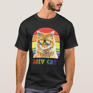 Lgbtq- bondgenoot kat regenboog Gay Pride vlag Lgb T-shirt
