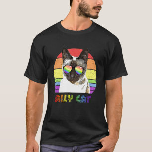 Lgbtq- bondgenoot kat regenboog Gay Pride vlag Lgb T-shirt
