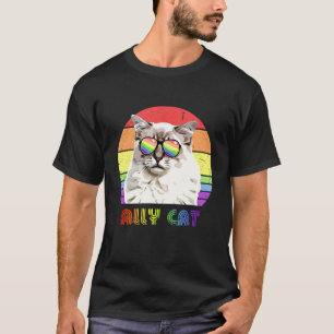 Lgbtq- bondgenoot kat regenboog Gay Pride-vlag Lgb T-shirt