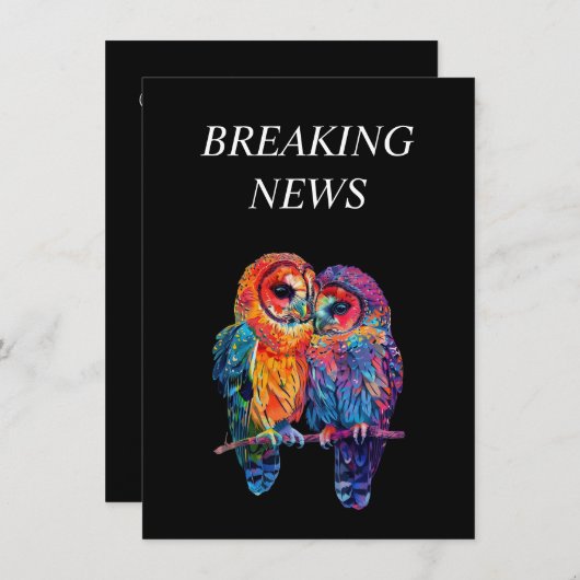 LGBTQ+ Breaking News grappige Eeuwige Eenheid Informatiekaartje (Voorkant / Achterkant)