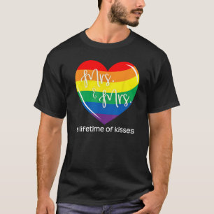 LGBTQ bruiden, lesbische koppels, Gay Pride en mev T-shirt