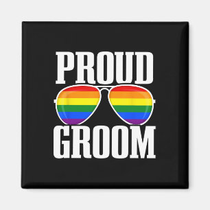 LGBTQ bruiloft - Gay Pride Vlag - Groom Squad - Pr Magneet