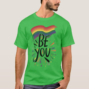 LGBTQ Cool Regenboog vlag Wees jezelf luid trots T-shirt