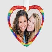 LGBTQ Custom Foto Gay Pride Rainbow Flag Hart Ornament (voorkant)