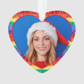 LGBTQ Custom Foto Gay Pride Rainbow Flag Hart Ornament (achterkant)