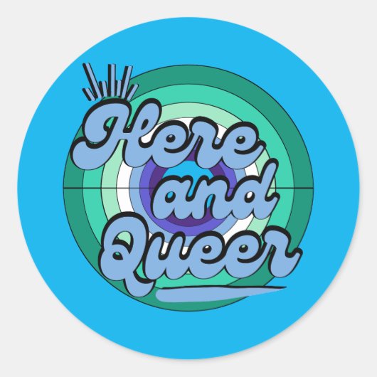 LGBTQ: De vlag van de Mannelijke Gay - hier en Que Ronde Sticker (Voorkant)