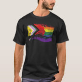 LGBTQ+ Distressed Flag Inclusive Progressive Pride T-shirt (Voorkant)