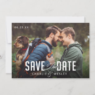 LGBTQ Eenvoudig Traditioneel sparen de Datum met F Save The Date