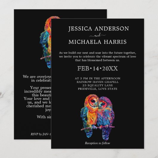 🌈 LGBTQ Eeuwige Eenheid bruiloft Kaart (Voorkant / Achterkant)