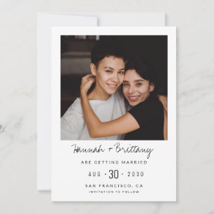 LGBTQ Faire-part de date de mariage moderne avec p
