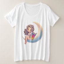 LGBTQ femme sexy assise sur la lune