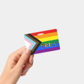 LGBTQ & Fierté - Badge Drapeau de Progrès Arc-en-c (Manuel / portable)