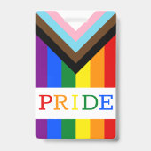 LGBTQ & Fierté - Badge Drapeau de Progrès Arc-en-c (Arrière)