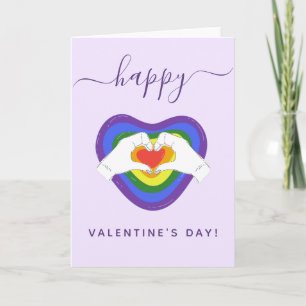 LGBTQ Flag Heart Gay Pride Valentijnsdag Romance Kaart