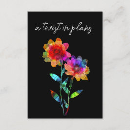 LGBTQ  FUNNY Wedding date CHANGE Petals & Pride  Informatiekaartje