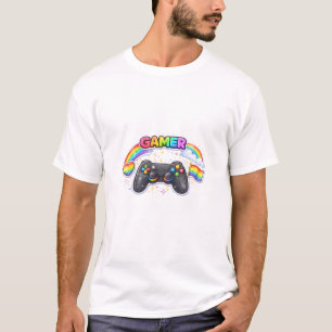 LGBTQ+ Gamer – Regenboog Gamecontroller T-shirt