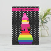 Lgbtq gay gay Snowman carte de Noël (Debout devant)