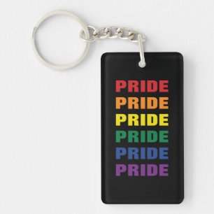 LGBTQ Gay Pride Aanpasbare Herhalende Tekst Sleutelhanger