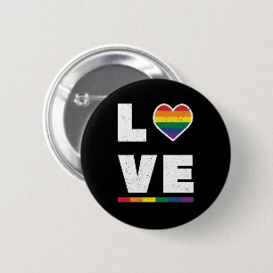 LGBTQ Gay Pride Flag Distress Grunge Love Ronde Button 5,7 Cm