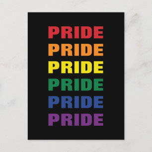 LGBTQ Gay Pride Herhaalde tekst Briefkaart