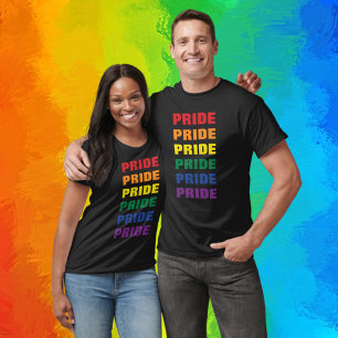 LGBTQ Gay Pride Herhaalde tekst T-shirt