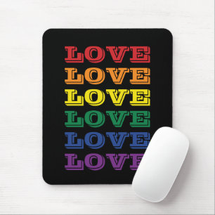 LGBTQ Gay Pride Love Herhaalde tekst Muismat