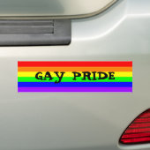 LGBTQ Gay Pride Rainbow Flag Bumpersticker (Op auto)