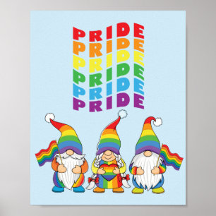 LGBTQ Gay Pride Rainbow Gnomes Poster