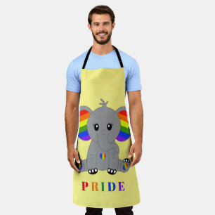 LGBTQ gay pride - schattige olifant met regenboogv Schort