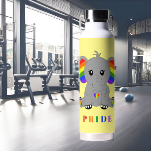 LGBTQ gay pride - schattige olifant met regenboogv Waterfles