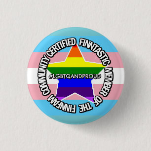 (LGBTQ) Gecertificeerde FinnFam-ledenbadge Ronde Button 3,2 Cm