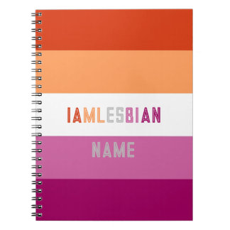 LGBTQ Gepersonaliseerde aangepaste Lesbische vlag Notitieboek