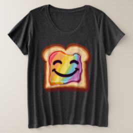 LGBTQ glimlachende plak toast bekroond met levendi Grote Maat T-shirt