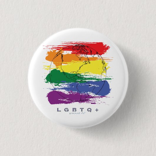 LGBTQ+ Global ProAF Ronde Button 3,2 Cm (Voorkant)