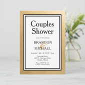 LGBTQ Gold Couples Modernes Douche Invitation (Debout devant)