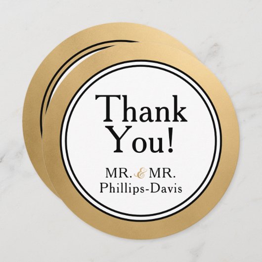 LGBTQ Gold Modern Bedankt Notitie Uitnodiging (Voorkant / Achterkant)